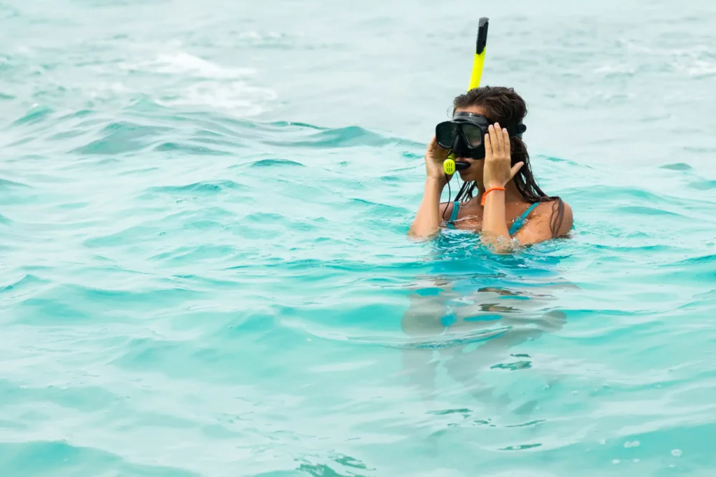 woman private snorkeling