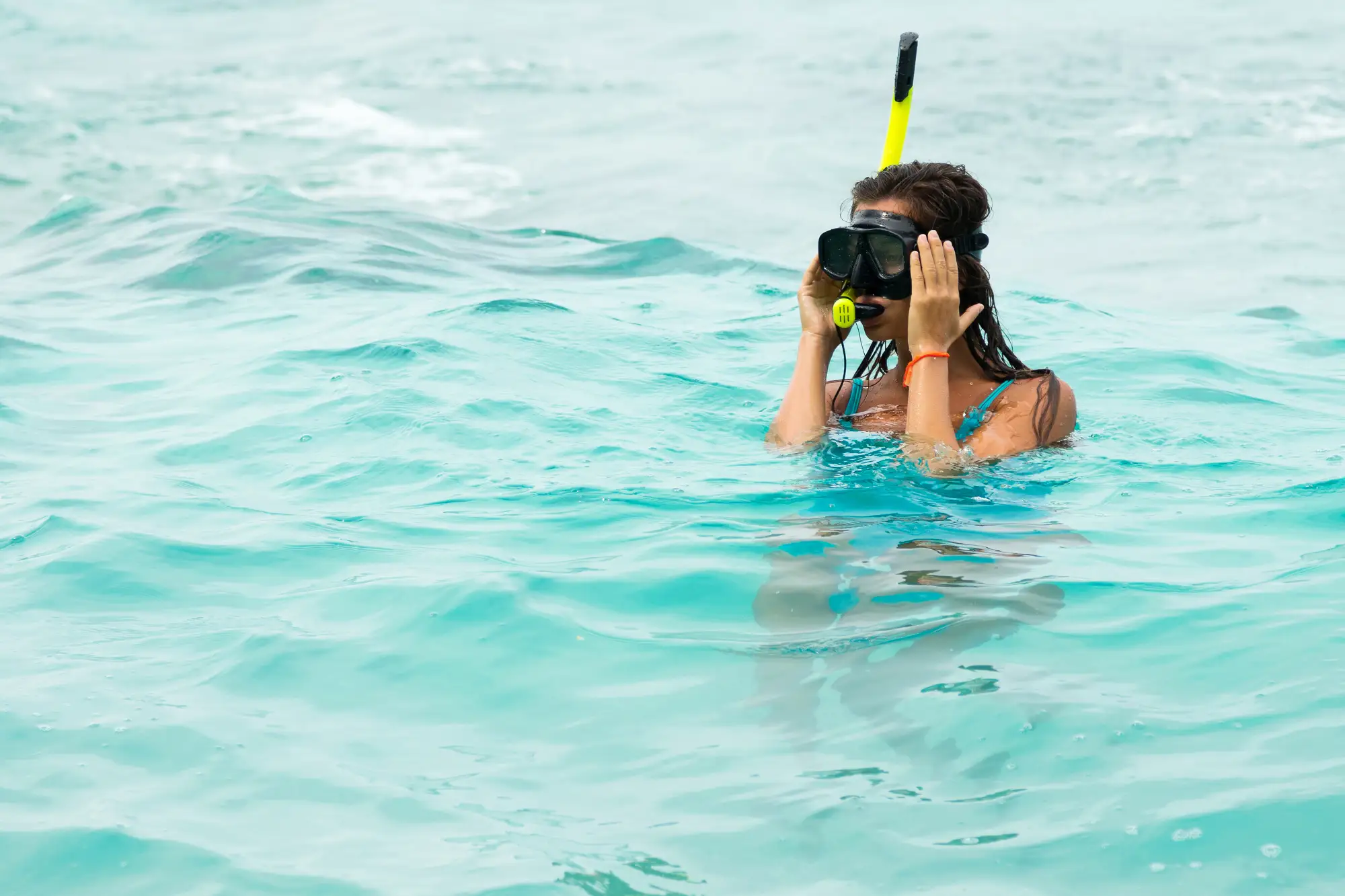 woman private snorkeling